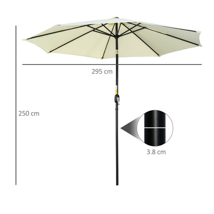 Premium Outsunny Patio Umbrella - Sunshade Canopy w/ Tilt & Crank for Outdoor Bliss