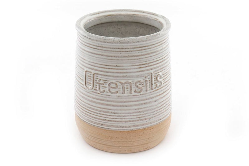 Premium Natural Ceramic Utensil Holder - High Quality, Stylish & Durable - Ideal for Kitchen Organization