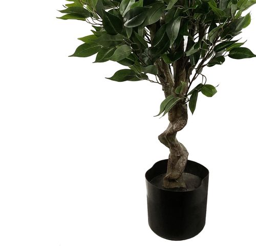 110cm Artificial Evergreen Twist Ficus Tree Copper Planter