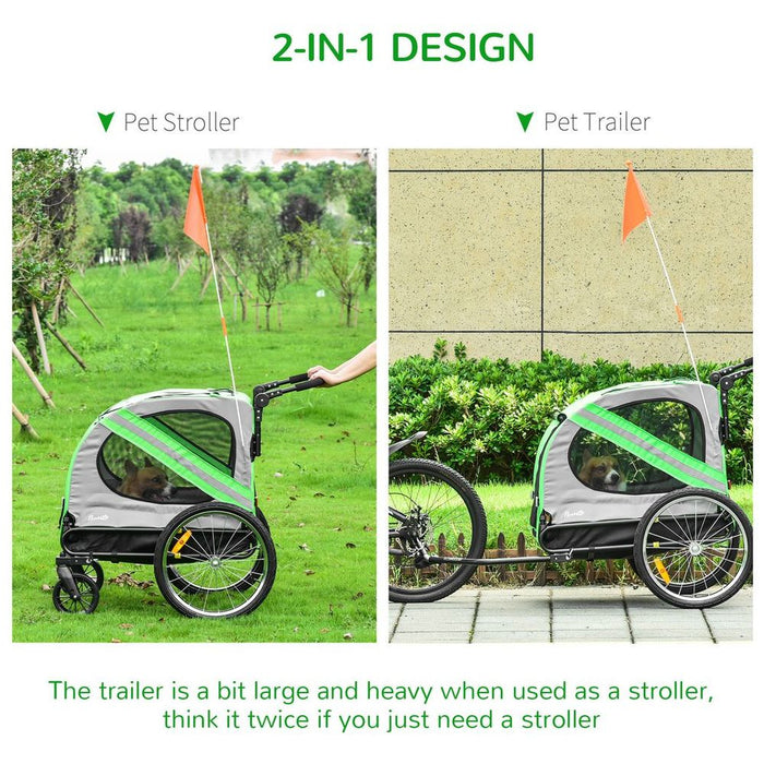 Premium 2-In-1 Dog Bike Trailer Stroller - Safe, Versatile, and Stylish