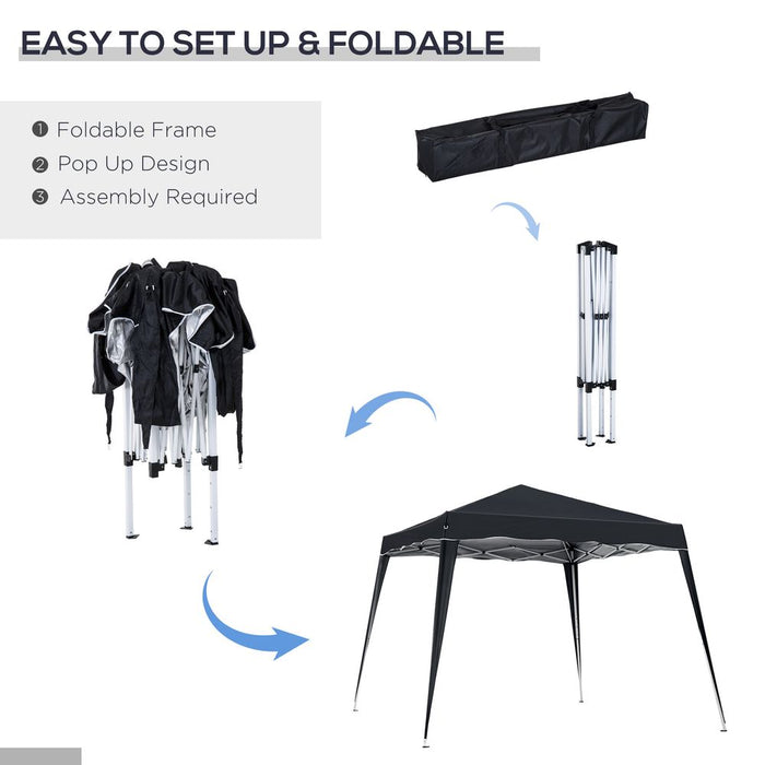 Outsunny Pop-Up Tent, 3Mx3M, Black - Shade, Quality, Easy Setup, Perfect for Outdoor Gatherings & Events.