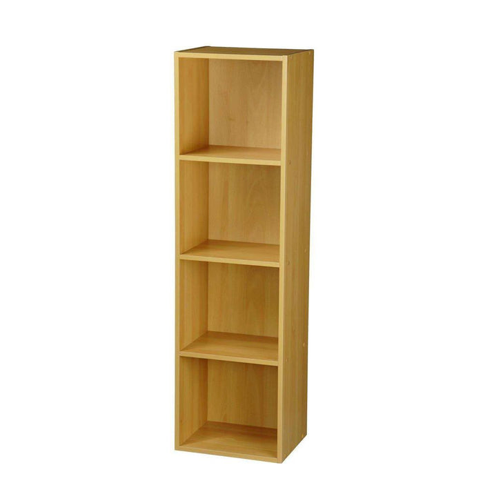 Stylish 4 Tier Bookcase - 30x23.5x106cm Beech - Durable Chipboard - Multiple Finishes - Easy Assembly - Free Shipping