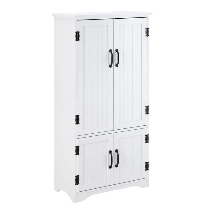 Modern Freestanding Storage Hutch Furniture with 2 Large Doors and 2 Small Doors