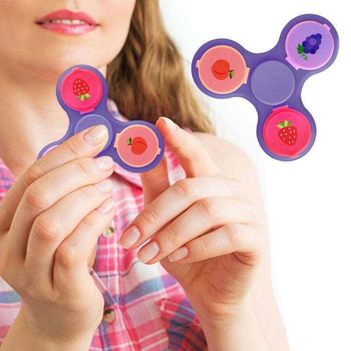 Aquarius 2-in-1 Metal Glam Finger Spinners with Lip Balm, Purple