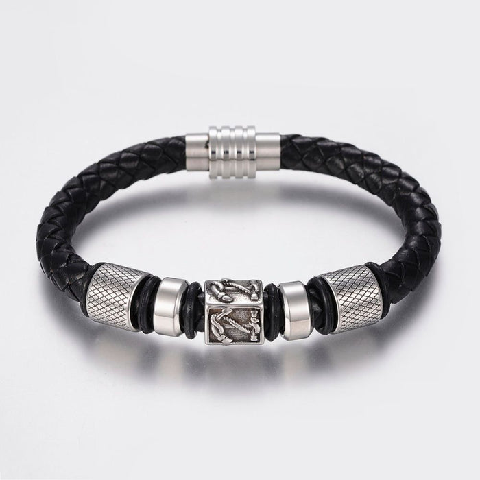 Mens Nautical Leather Bracelet | Ideal Birthday or Christmas Gift