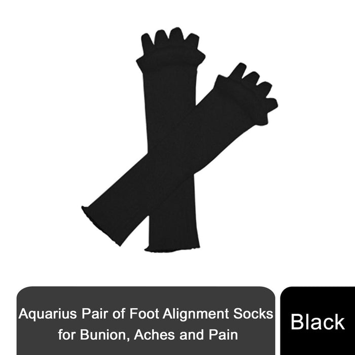 Aquarius Foot Alignment Socks - Relieve Bunion, Aches & Pain - Black