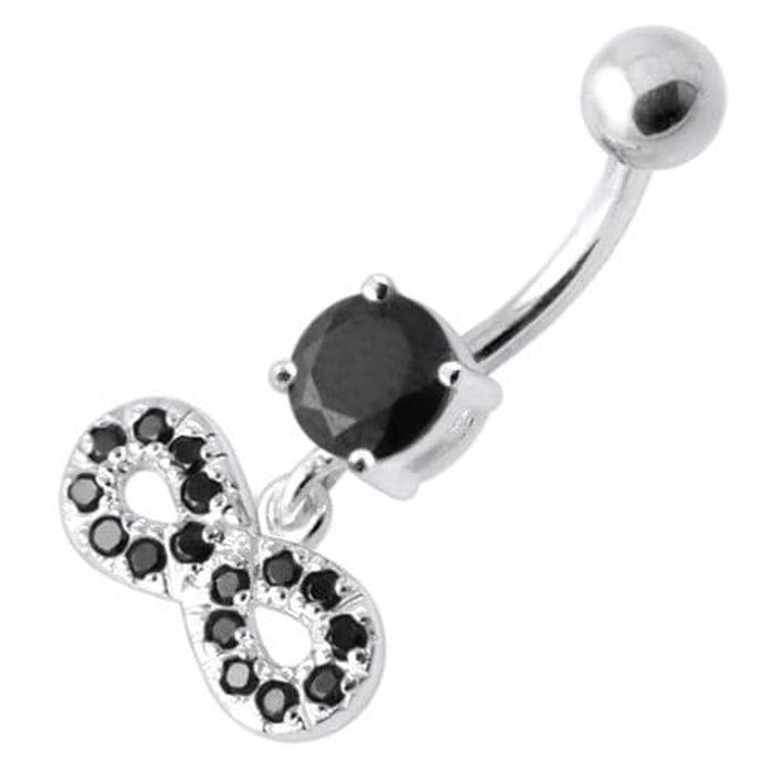 Infinity Sign Jeweled Navel Belly Ring