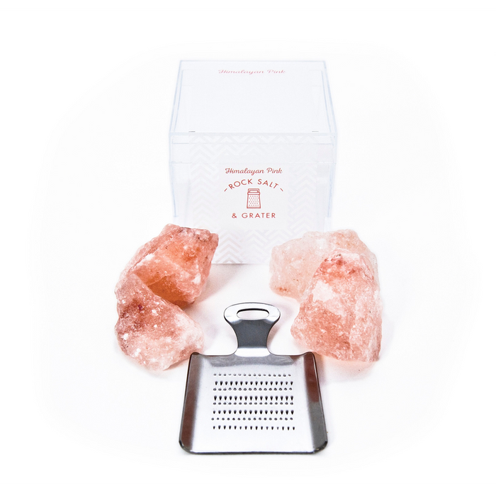 Himalayan Rock Salt & Mini Grater | Quirky Food Gifts | 100% Pure, Natural Goodness | Keto & Paleo Diet Approved