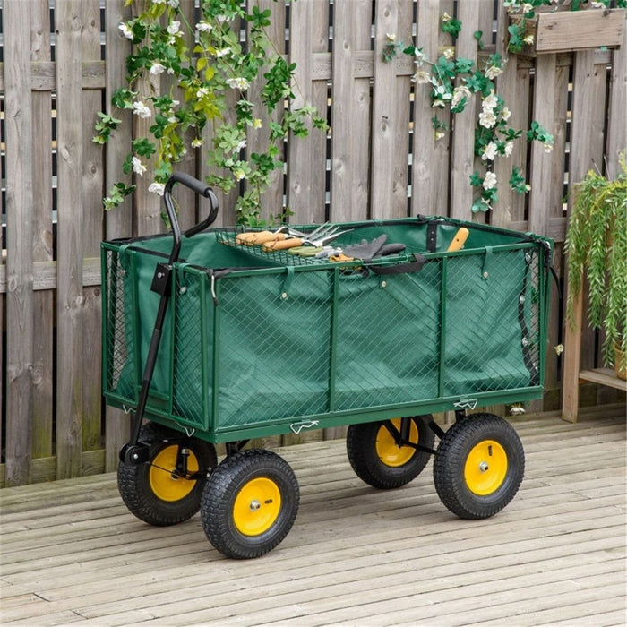 Garden Cart - Dark Green 138L x 57W x 84H cm. Maximum load 350kg