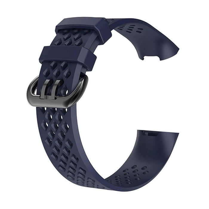 Premium Navy Silicone Strap Band for Fitbit Charge 3 - Small Size