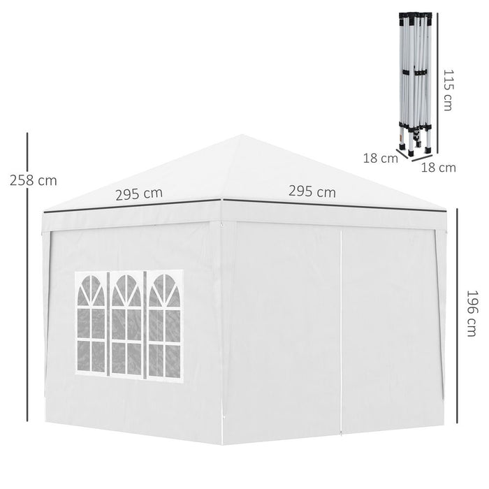 Premium Outsunny 3mx3m Pop Up Gazebo - Perfect for Parties, Weddings, and Outdoor Events - Easy Set-Up and High-Quality!