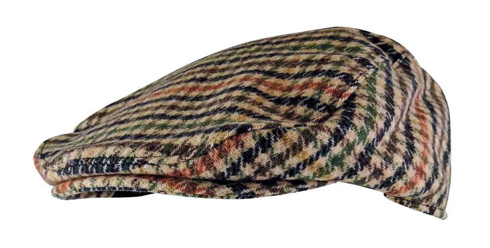 Mens Tweed Checked Flat Cap