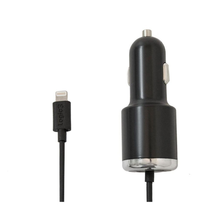 Logic 3 USB Car Adaptors with MFI Lightning Cable - High-Quality, Fast Charging Accessories