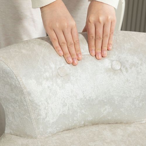 HOMCOM Dressing Table Stool Vanity Seat w/ Rubber Wood Legs Bedroom - Beige