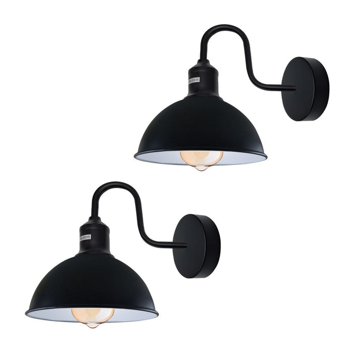 Modern Industrial Swan Neck Metal Arm E27 Sconce Wall Light Set Fixture for Living Room Dining Room Kitchen.