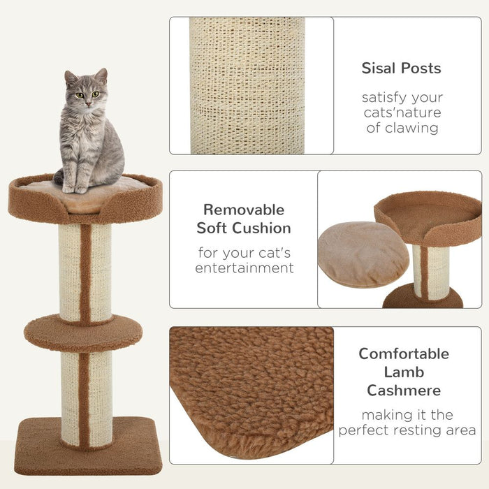 91cm Cat Tree Kitten Activity Center Tower Scratching Post Lamb Cashmere Perch