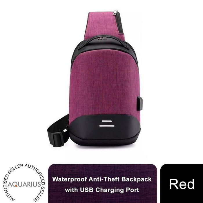 Aquarius Waterproof Anti-Theft USB Laptop Backpack - Travel School Bag