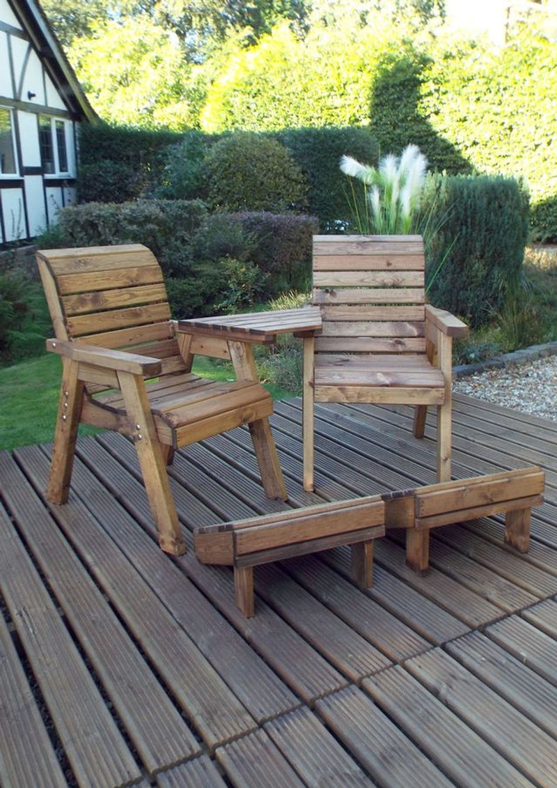 Premium Deluxe Lounger Set - Angled Center Tray, Footstalls - High-Quality, Hand-Finished, Sustainable Wood