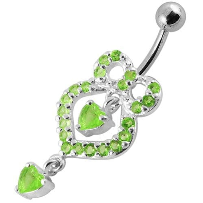 Fancy   Pear shaped Jeweled Dangling Navel Body Jewelry Ring