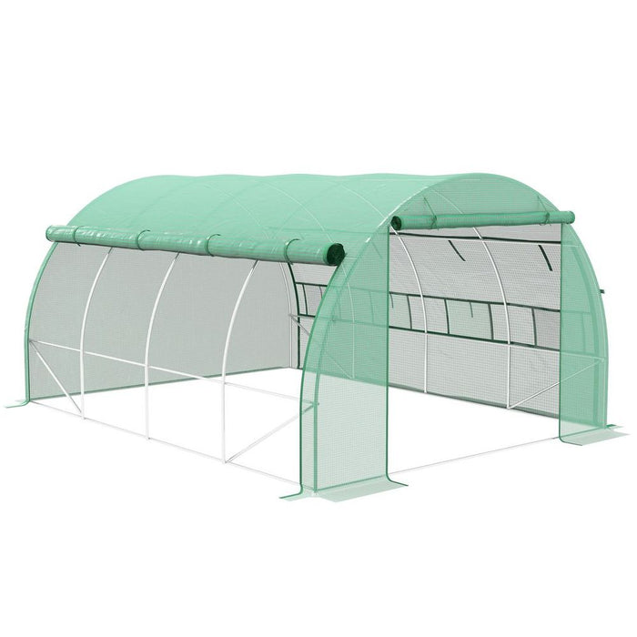 Premium Poly Tunnel Greenhouse - 4x3x2m, Steel Frame, Durable Plastic Cover, Easy Assembly - Ideal for Plant Growth & Shelter