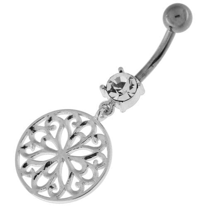 Flower Of Life Dangling Navel Belly Button Ring