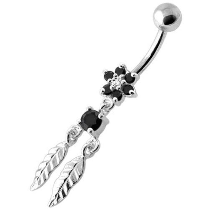 Flower with Dream Catcher Navel belly Bar