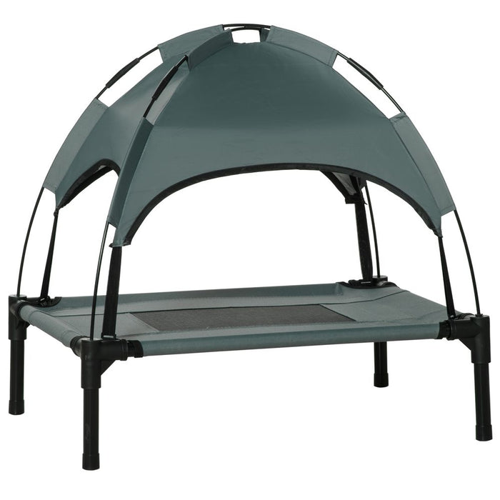 Premium Quality 61cm Raised Dog Bed - Cooling, UV Protection Canopy - Grey - Pawhut - Strong Support, Comfy Rest - All Sizes!