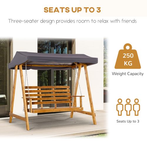 3 Seater Garden Swing Seat Chair Bench Hammock with Adjustable Canopy