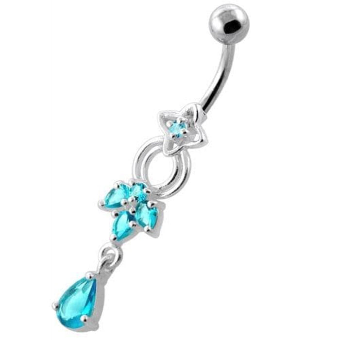 Fancy Jeweled Dangling Navel Belly Ring