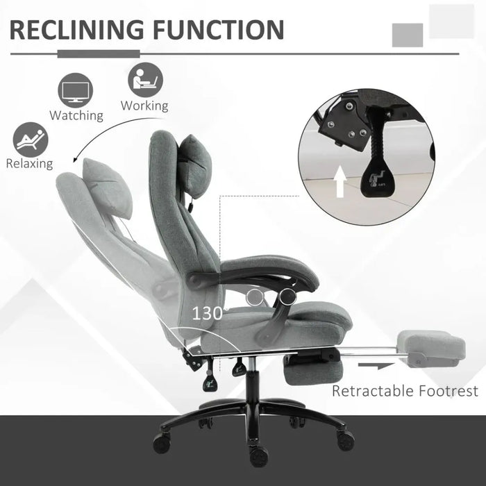 Vibrating Massage Office Chair: 360° Swivel, 2-Point Pillow, USB Power