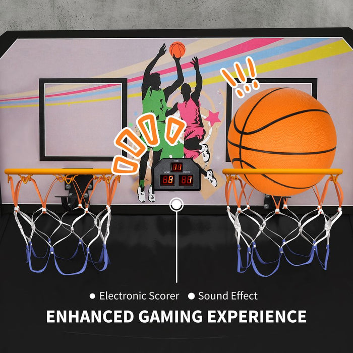 Basketball Arcade Game with Double Hoops, Electronic Scorer - Endless Fun for All Ages!