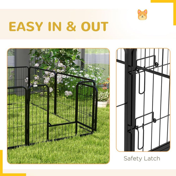 Spacious & Secure Pawhut Pet Pen - Guinea Pig, Dog, Puppy Playpen - Steel, Black