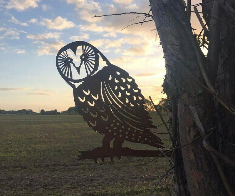 Rusty Metal BARN OWL Garden Silhouette Sign Ornament Decoration Bird Feature