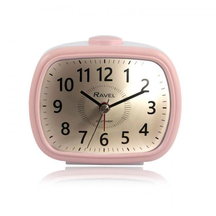 Ravel Mid-sized Bedside Quartz Alarm Clock - Pink/White RC042.5