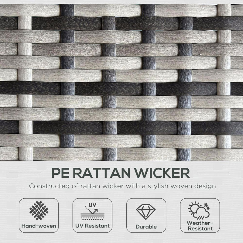 Outsunny Recliner Rattan Sun Lounger Set - Grey: Reclining Chairs, Storage, Tea Table & Footstools!