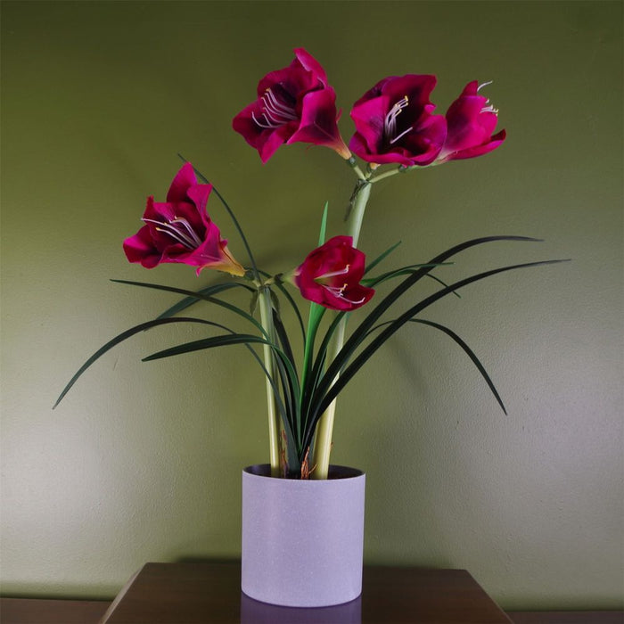 Realistic Artificial Amarylis: Pink, 5 Flowers