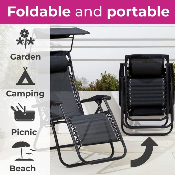 Premium Zero Gravity Garden Chairs & Table - Adjustable, Folding, Comfortable, Durable & Stylish Furniture Set