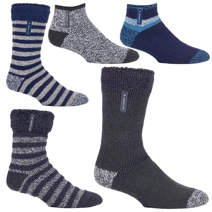 Heat Holders - Men's Sleep Socks - Thick, Warm & Comfortable - 6 Styles - Sizes 6-11 UK 39-45 EU 7-12 US