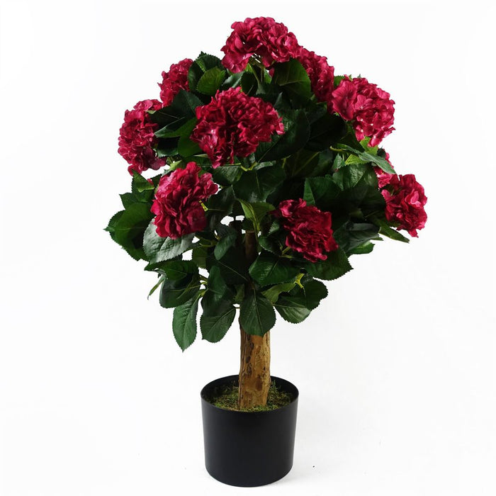 Beautiful 75cm Pink Hydrangea Plant - High Quality Artificial Flowers - Potted