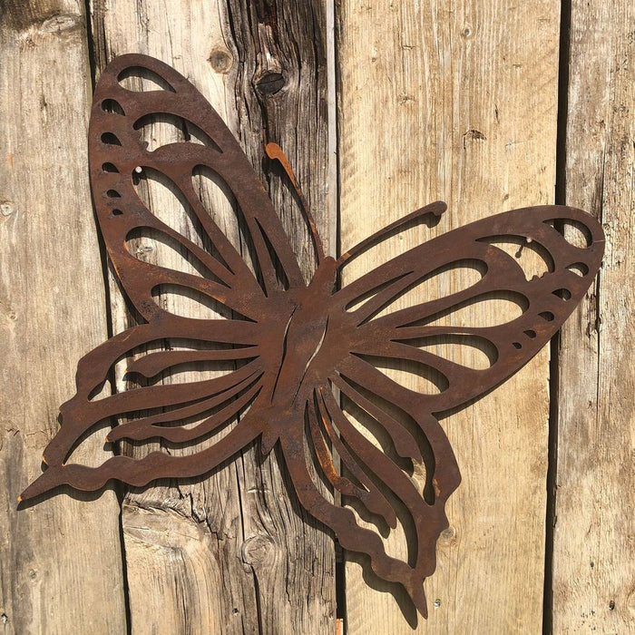 LARGE RUSTY METAL BUTTERFLY Garden Ornament - Indoor/Outdoor Decoration