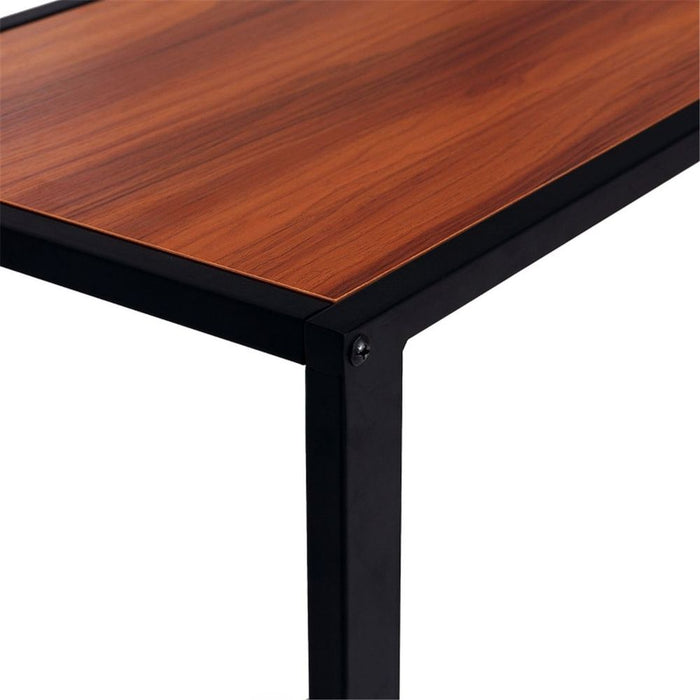 Top Coffee Table / C-Shaped Side Table for Home or Office | MDF Walnut and black