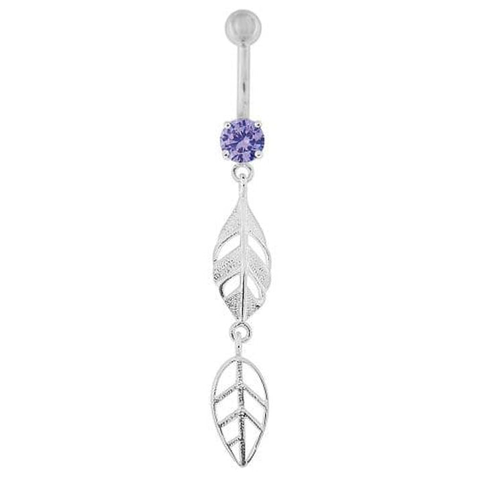 Fancy Dangling Leaf's Navel Belly Button Ring