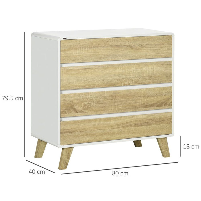 Chest of Drawers 4-Drawer Dresser Storage Chest with Legs Bedroom, Living Room