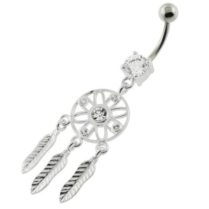 Flower Cut out Dream Catcher belly piercing