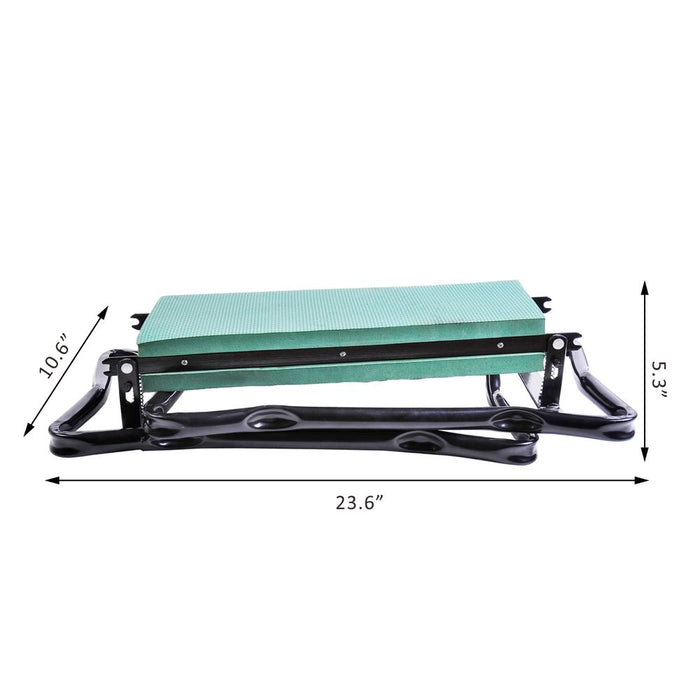 Premium 2-in-1 Garden Kneeler Bench - Green/Black