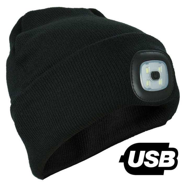 ASAB USB Rechargeable SMD LED Beanie Hat - Perfect for Night Walking, Camping, and More! (SEND AS LARGE LETTER)