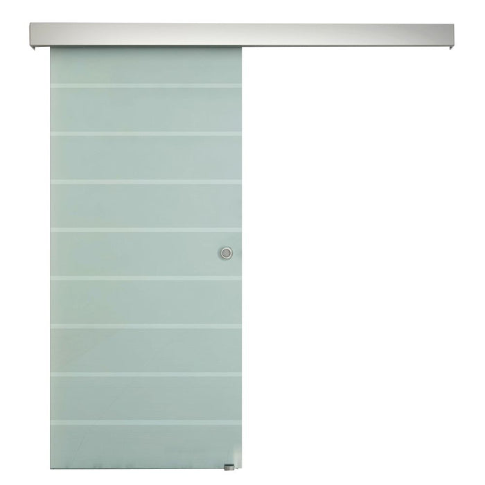 Tempered Sliding Barn Door Kit Aluminum-alloy Rail Frosted Glass