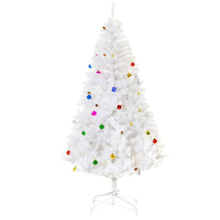 6ft Snow Artificial Christmas Tree Metal Stand Elegant Faux White