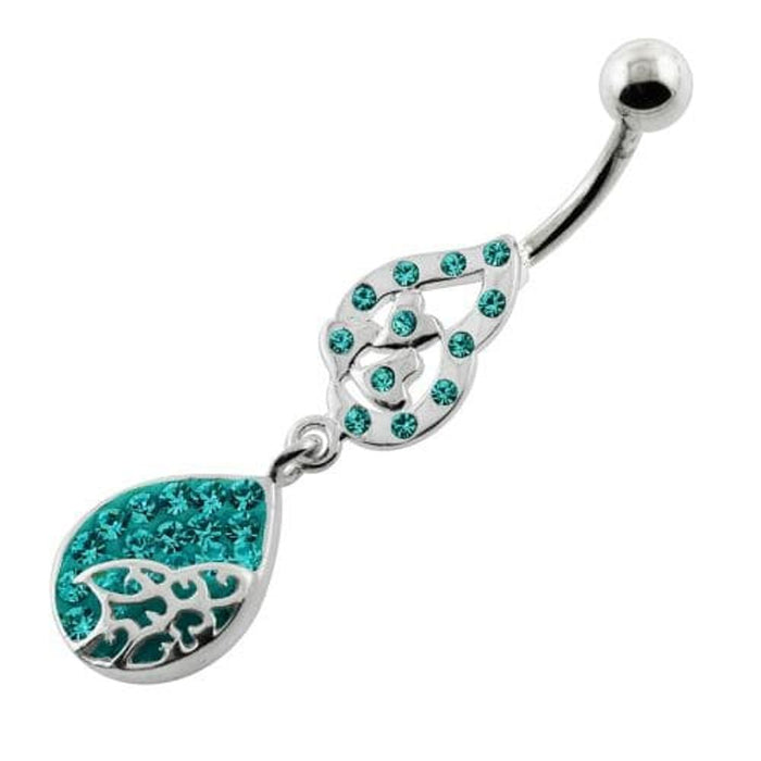 Multi jeweled Tear Navel Belly Piercing