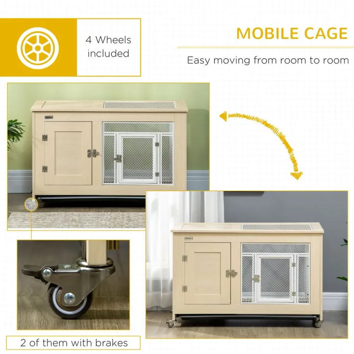 Premium Quality Rabbit Hutch with Wheels, Openable Roof & Removable Tray - Ideal for 1-2 Rabbits